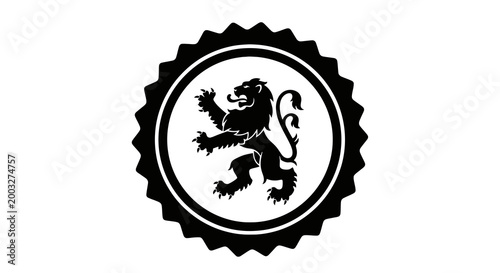 Black lion emblem seal logo symbol.