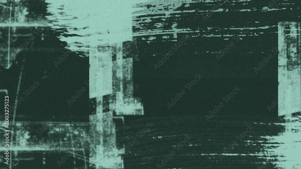 Fototapeta premium Abstract Emerald Green and Black Background with Rough Brush Strokes and Gritty Texture