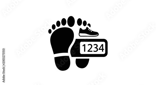Running Footprint with Number Tag.