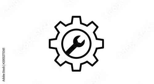 Photography Gear with wrench icon symbol.