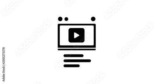 Black and white YouTube play button.