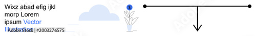Economic growth, progress tracking, financing, business strategy, data visualization, decision-making. Flower with dollar sign and directional arrow. Growth and financing conceptual elements