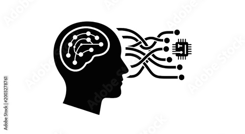Brain with circuit coming out.