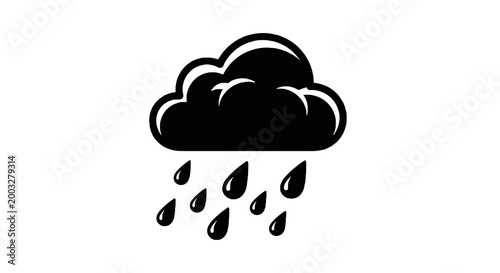 Black Cloud with Rain Drops Falling.