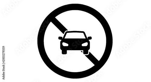 No cars allowed traffic sign symbol.