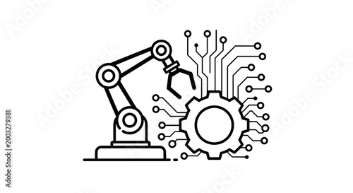 Robotic arm holding gear technology.