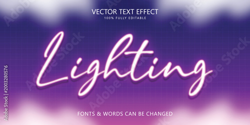 Fotografie Neon Script 'Lighting' Editable Text Effect