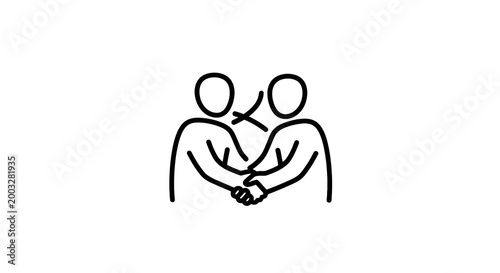 Cuadro en lienzo Two people shaking hands together.