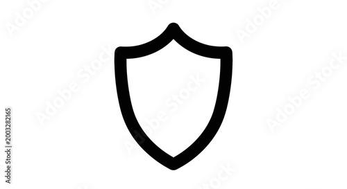 Quadro su tela Black Shield Icon Symbol Sign.