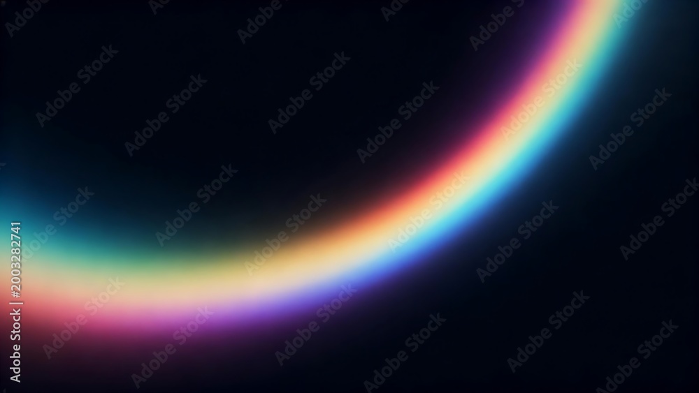 Fototapeta premium Colorful arc of light on dark background