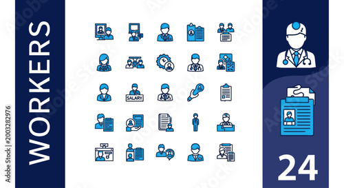 Business Icons Collection: Human Resources and Professional People