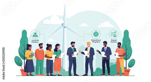 Diverse Business Team Discussing Sustainable Energy Projects