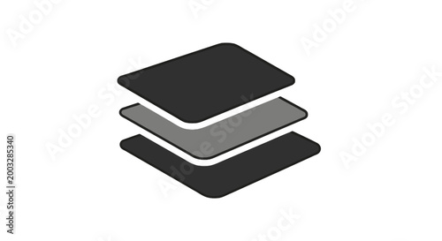 Black and gray stacked square plates.
