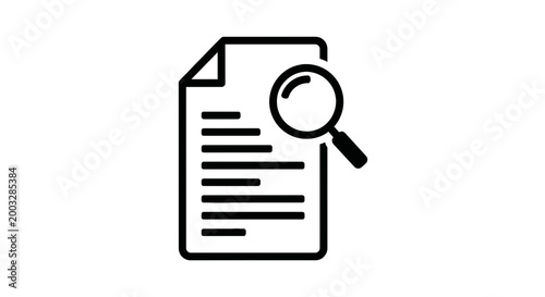 Document with magnifying glass icon.
