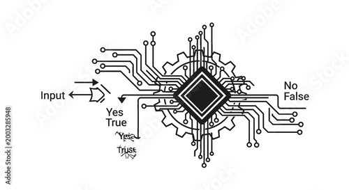 Circuit board with microchip technology.