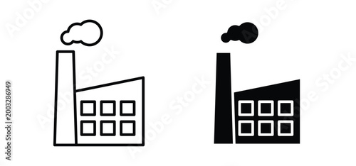 Pollution icon editable stroke outline vectors. EPS10