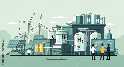 Green Hydrogen Production Plant with Renewable Energy Sources