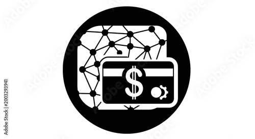 Digital payment credit card symbol.
