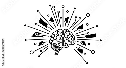 Brain with creative thoughts and ideas.