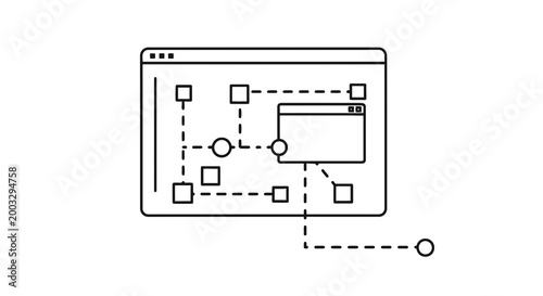 Wireframe user interface design concept.