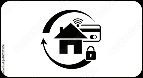 Smart Home Security System Icon Design.