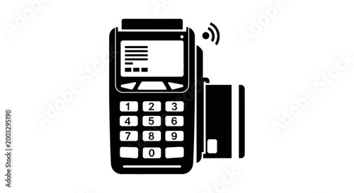 Payment terminal with card reader.