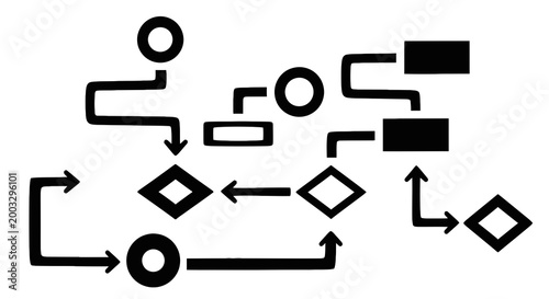 Black and white flowchart symbols.