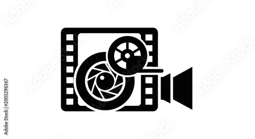 Black and white camera icon design.