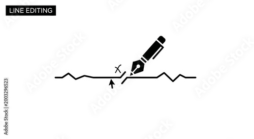 Pen editing a wavy line.