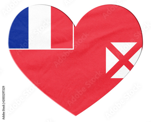 Slika na platnu Wallis and Futuna flag heart shape representing love
