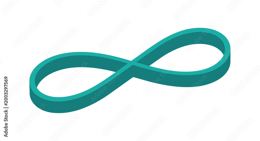 Naklejka premium Teal Infinity Symbol 3D Render