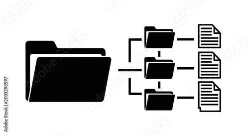 Folders and files organization system.