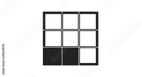 Black and white puzzle pieces grid.