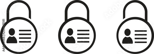 User security lock icon representing data protection and privacy concept, modern minimal account access symbol for cybersecurity, login and UI app design