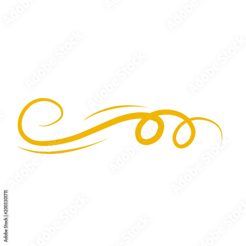 Gold Abstract Decorative Swirl and Loop Illustration