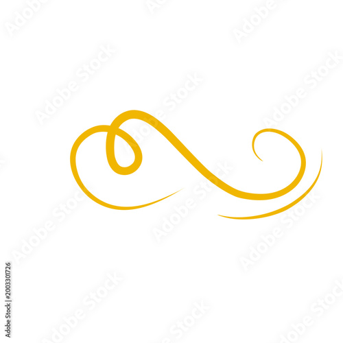 Gold Abstract Decorative Swirl and Loop Illustration
