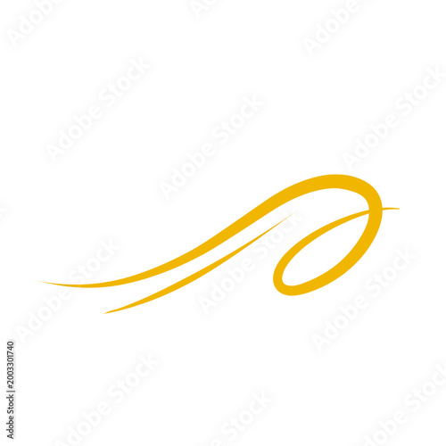 Gold Abstract Decorative Swirl and Loop Illustration
