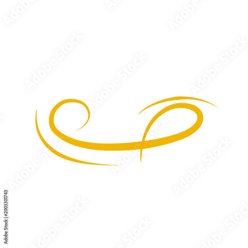 Gold Abstract Decorative Swirl and Loop Illustration