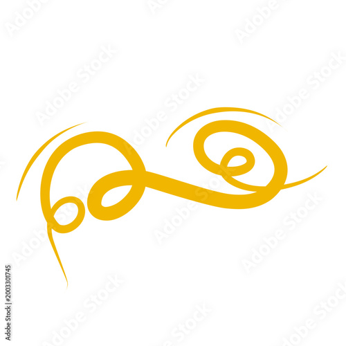 Gold Abstract Decorative Swirl and Loop Illustration