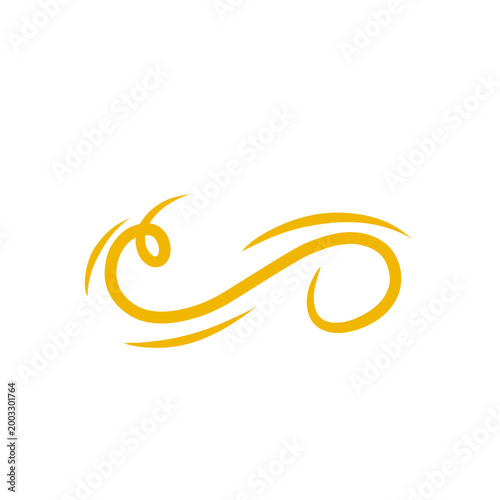 Gold Abstract Decorative Swirl and Loop Illustration