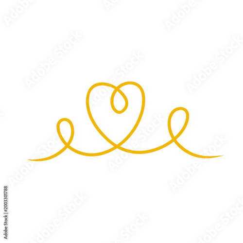 Gold Abstract Decorative Swirl and Loop Illustration