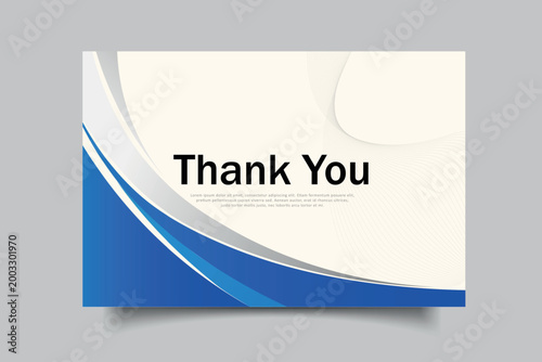 Professional Blue and Orange Abstract Thank You Card Design Template