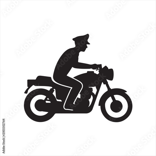Silhouette of a professional biker performing an extreme motocross jump on a sport motorcycle vector illustration