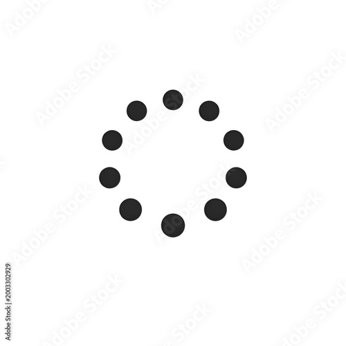 Loading Spinner Icon – Minimal Circular Dots Progress Vector Symbol