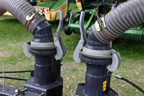 Farm machinery parts connect for operation