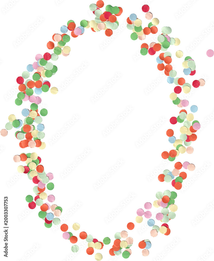 Obraz premium colorful paper confetti frame round cutout 