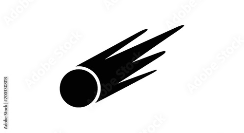 Black Bullet Speed Movement Icon Symbol.