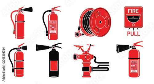 Fire Safety Equipment Icons