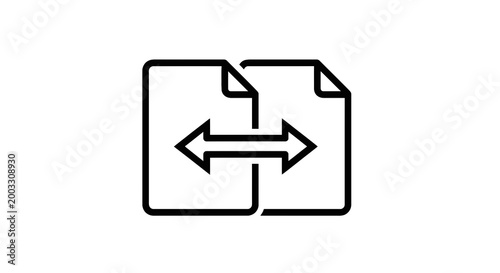Fotografía Black icon of two exchanging files.