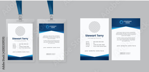 Employee business name card template vector design